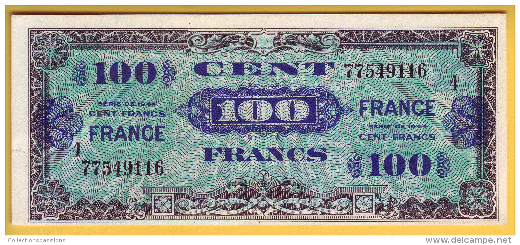 BILLET FRANCAIS - BILLET DU TRESOR - 100 Francs (verso France) - - 1945 Verso Frankreich