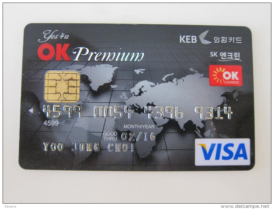 Korea VISA Credit Card,premium, World Map - Sin Clasificación