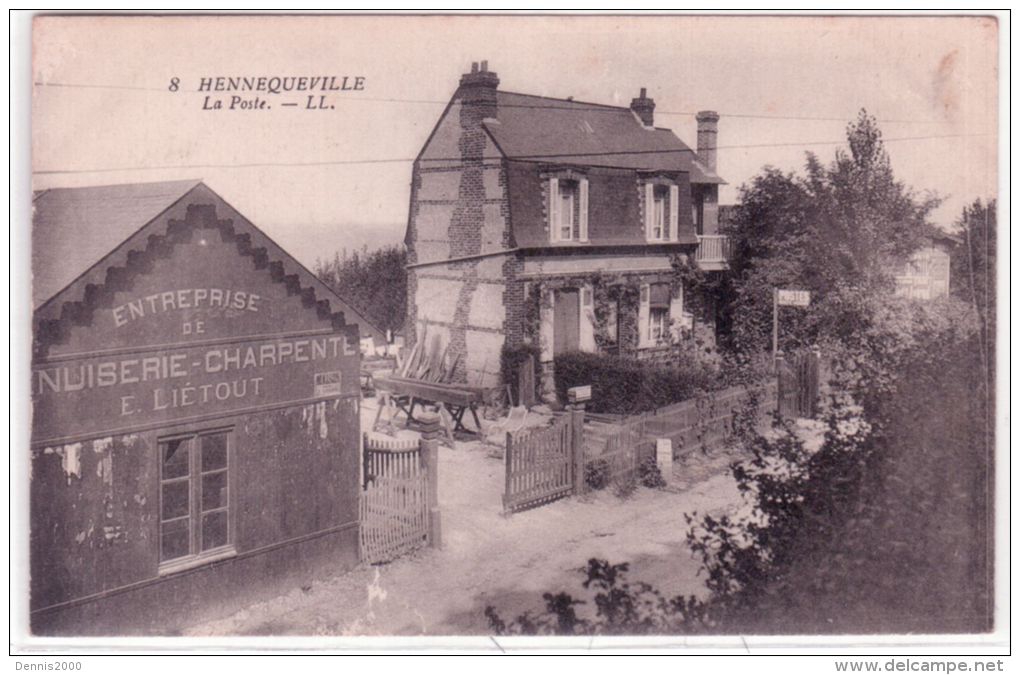 8 - HENNEQUEVILLE -la Poste - Ed. L L - Autres & Non Classés