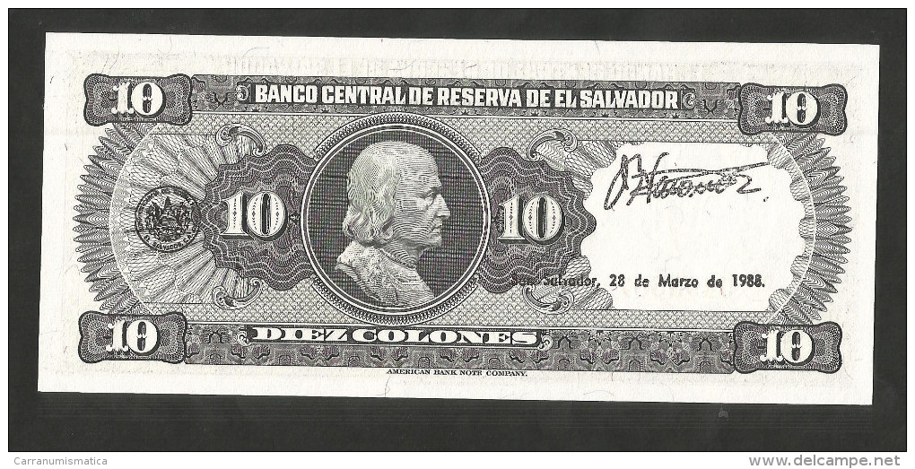 [NC] EL SALVADOR - El BANCO CENTRAL De RESERVA De El SALVADOR - 10 COLONES (1988) - Altri & Non Classificati