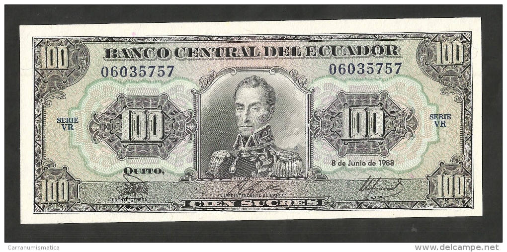 [NC] ECUADOR - BANCO CENTRAL Del ECUADOR - 100 SUCRES (1988) - Ecuador