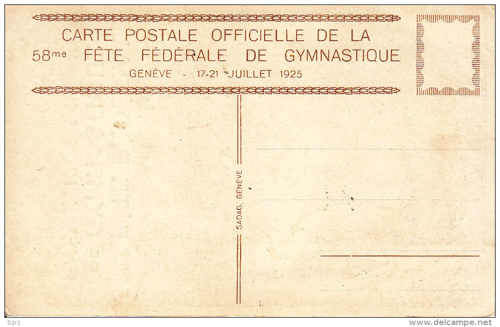 FETE FEDERALE DE GYMNASTIQUE-GENEVE-1925-N /CIRC.TTB - Gymnastique