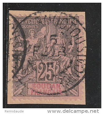SOUDAN - TYPE GROUPE - YVERT N°10 OBLITERE SUR FRAGMENT - COTE = 32 EUROS - - Used Stamps