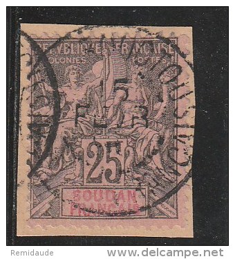 SOUDAN - TYPE GROUPE - YVERT N°10 OBLITERE SUR FRAGMENT - COTE = 32 EUROS - - Usados