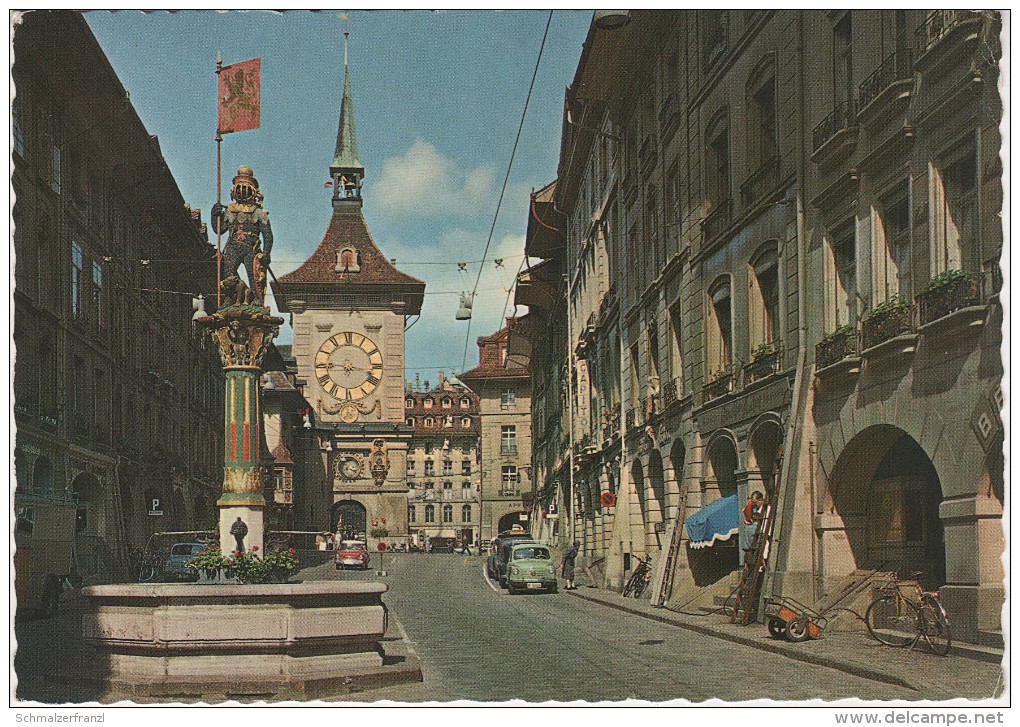 AK Bern Berne Zeitglockenturm Brunnen Oldtimer La Tour De L' Horloge Clock Tower Schweiz Suisse - Berne