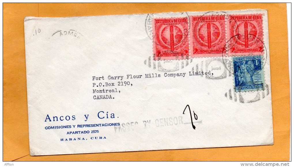 Cuba Old Cover Mailed To Canada - Cartas & Documentos