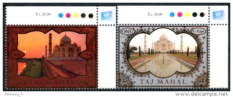 ONU Genève 2014 - Patrimoine Mondial Inde Taj Mahal - 2 Timbres Détachés De Feuille ** MNH PF - Unused Stamps