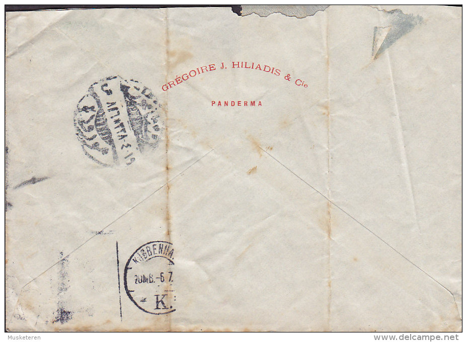 Turkey GRÉGOIRE J. HILIADIS & Cie, PANDERMA 192? Cover Lettera To Denmark (2 Scans) - Covers & Documents