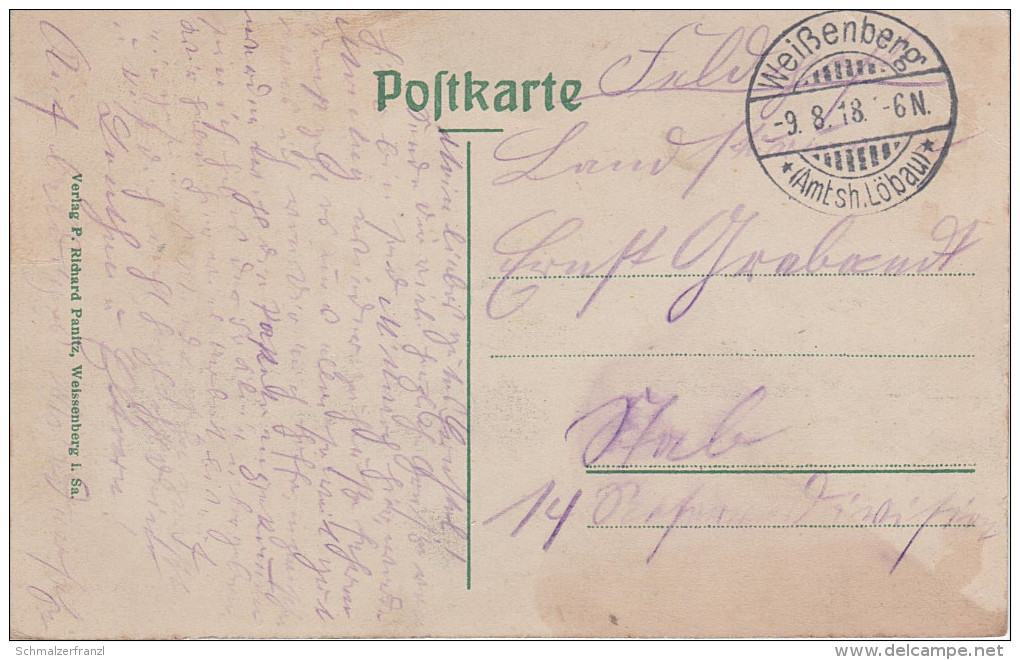 AK Weissenberg Bahnhof Fabrik Gasthof ? Ausspanne ? Bei Löbau Bautzen Hochkirch Reichenbach Görlitz Feldpost Stempel - Hochkirch