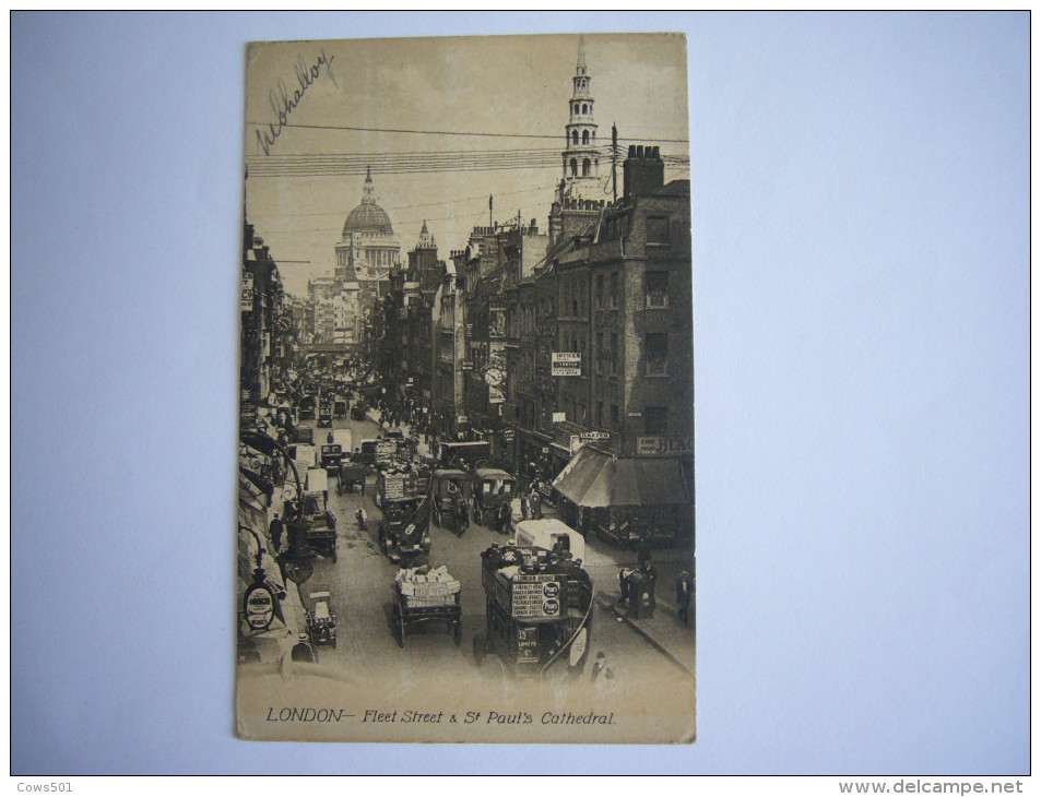 London  :Fleet Street Et St Paul's Cathedral  Année 1922 - Autres & Non Classés