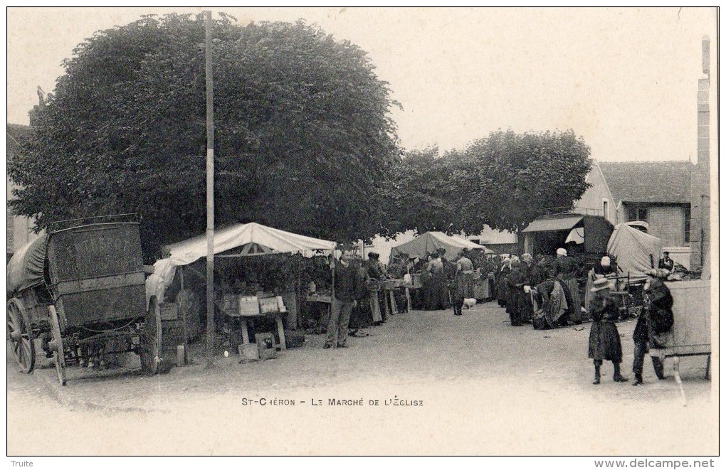 SAINT-CHERON LE MARCHE DE L'EGLISE BELLE ANIMATION CARTE PRECURSEUR - Saint Cheron