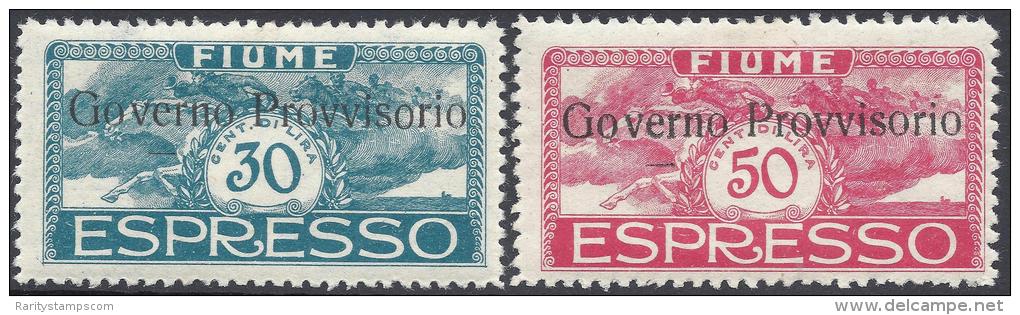 ITALY FIUME 1920 ESPRESSO  PROVVISORIO N&ordm; E5/E6 - Fiume & Kupa