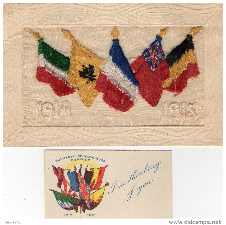 CPA 622 - MILITARIA - Carte Brodée Militaire - Guerre 1914 /18 - Drapeaux 1914 / 1915 - Embroidered