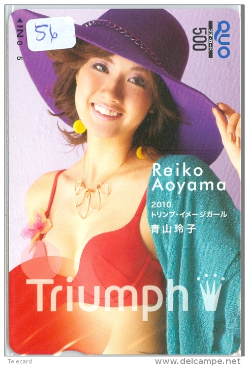 Carte Prépayée Japon EROTIQUE * Lingerie TRIUMPH * REIKO AOYAMA (56) EROTIC Girl Japan Quo Card * EROTIK Karte - Moda