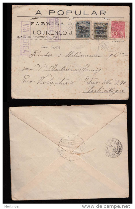 Brazil Brasil 1930 CGA Airmail Cover PELOTAS To PORTO ALEGRE - Cartas & Documentos