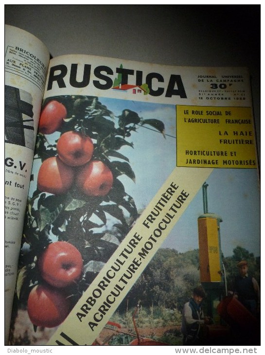 Rare ALBUM  de 17 revues RUSTICA   année  1958,    Etat superbe