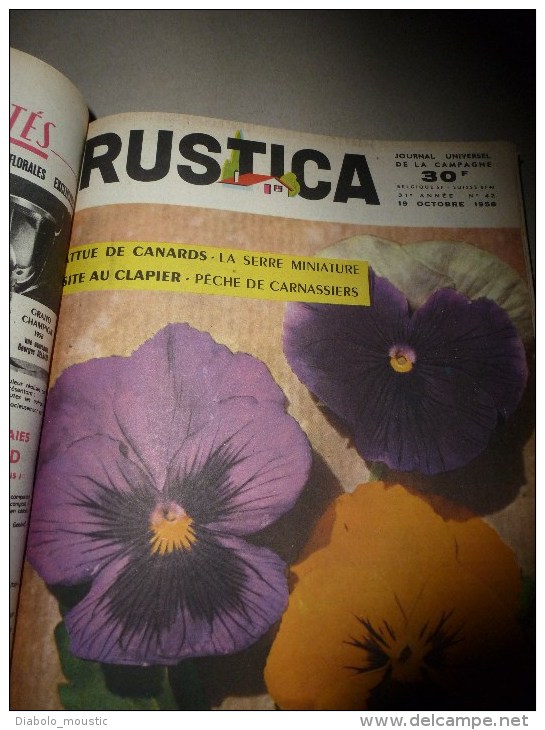 Rare ALBUM  de 17 revues RUSTICA   année  1958,    Etat superbe