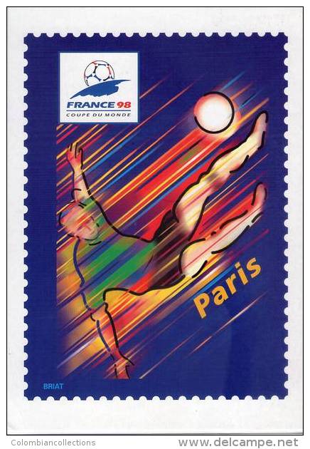 Lote F-Fr115, Francia, 1998, Entero Postal, Postal Stationany, World Cup Football, Soccer, Paris - Otros & Sin Clasificación