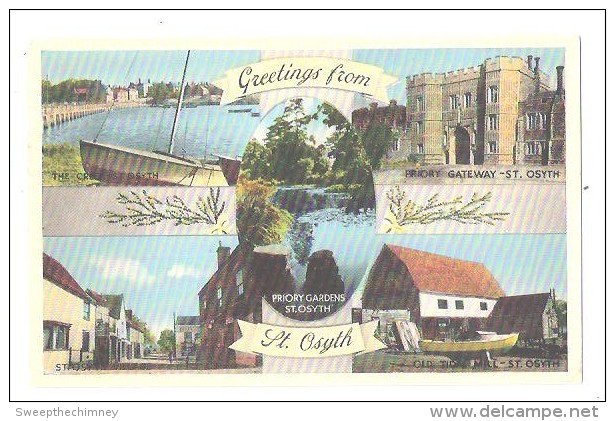 Greetings From St. Osyth MULTIVIEW POSTCARD Nr Clacton On Sea, Essex Used 1961 - Other & Unclassified