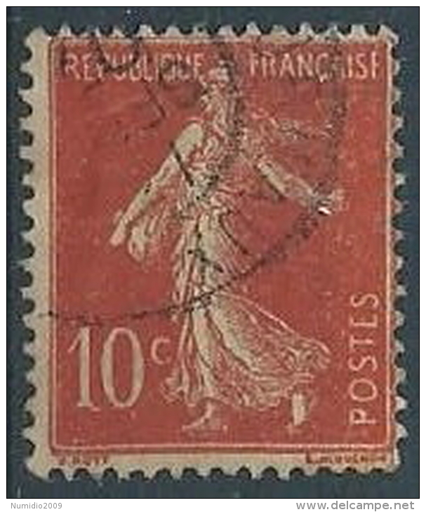 1906 FRANCIA USATO SEMINATRICE A FONDO UNITO 10 CENT I TIPO - EDF203 - 1906-38 Semeuse Camée