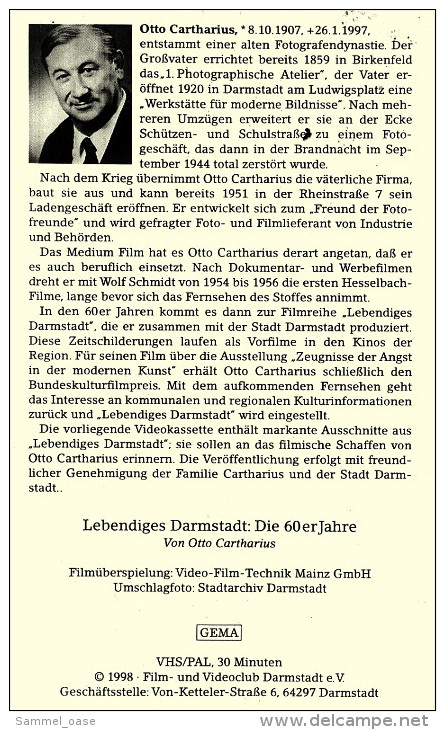 VHS  Video-Film  ,  Lebendiges Darmstadt  -  Die 1960er Jahre - Histoire