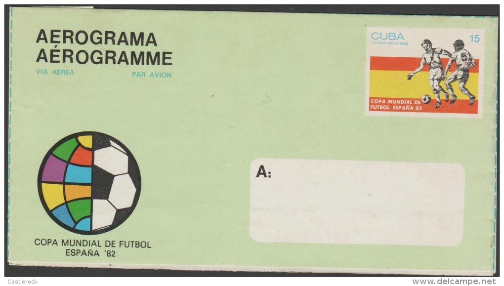 O) 1982 CARIBE, AEROGRAM-AEROGRAMA, WORLD CUP-SPAIN 1982, FISHS, XF - Poste Aérienne