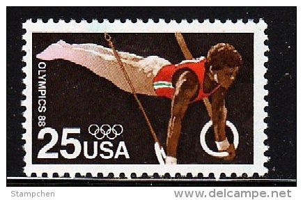 USA 1988 Summer Olympics Games, Seoul, Korea Stamp #2380 Gymnastic Rings - Gymnastics