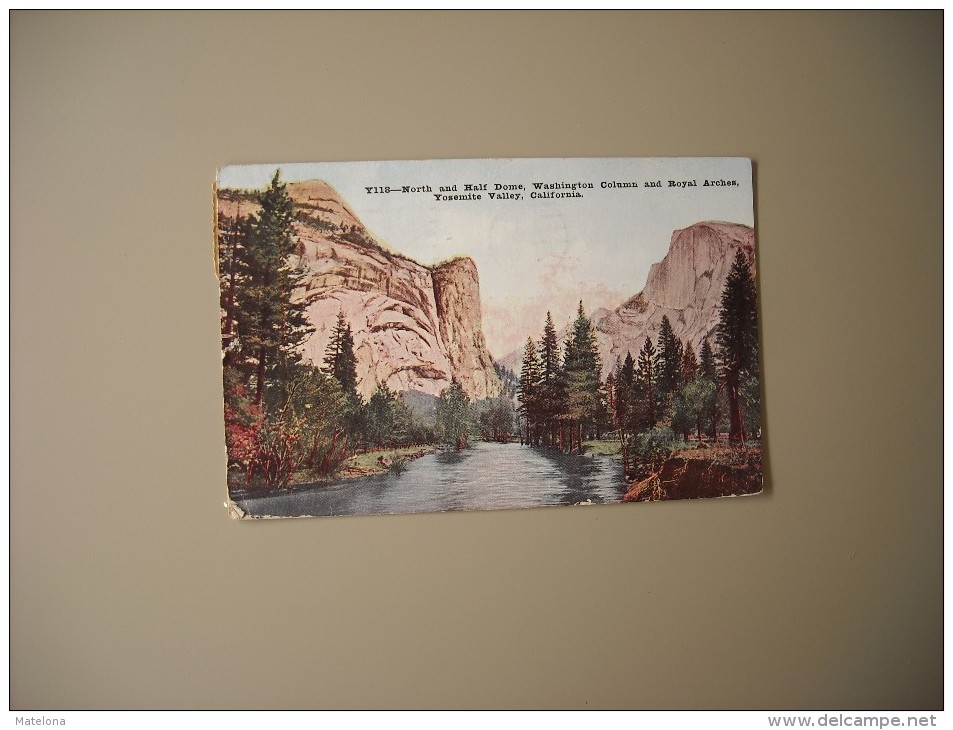 ETATS UNIS CA CALIFORNIA YOSEMITE VALLEY NORTH AND HALF DOME WASHINTON COLUMN AND ROYAL ARCHES - Yosemite