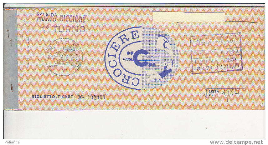 B1209 - Biglietto CROCIERA LINEA C - TURBO NAVE ANDREA C. 1971 Genova/Barcellona - Europa
