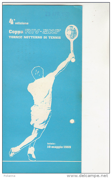 B1211 - Brochure TORNEO NOTTURNO DI TENNIS COPPA RIV-SKF - TORINO 1969 - Otros & Sin Clasificación