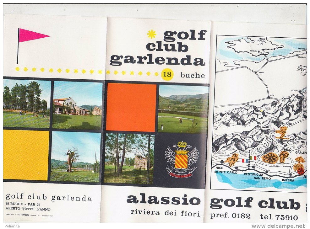 B1279 - Brochure Illustrata SAVONA - ALASSIO - GOLF CLUB GARLENDA  Ed.Spiga Anni '70 - Altri & Non Classificati