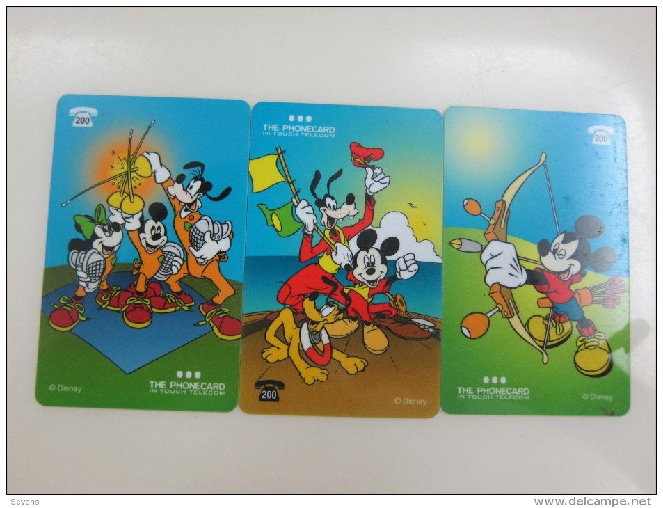 Prepaid Card,Disney Mickey Archery,fencing And Sailing,used - Cartes GSM, Recharges & Prépayées