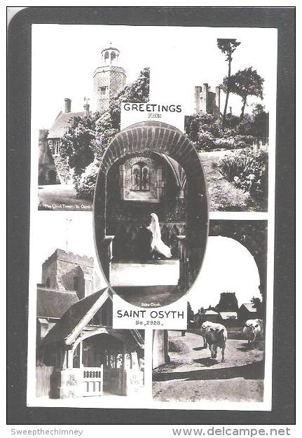 RP GREETINGS FROM SAINT OSYTH ST OSYTH MULTIVIEW + HAUNTED GHOST Centre By FITZWILLIAMS SEVEN KINGS ILFORD Unused - Autres & Non Classés