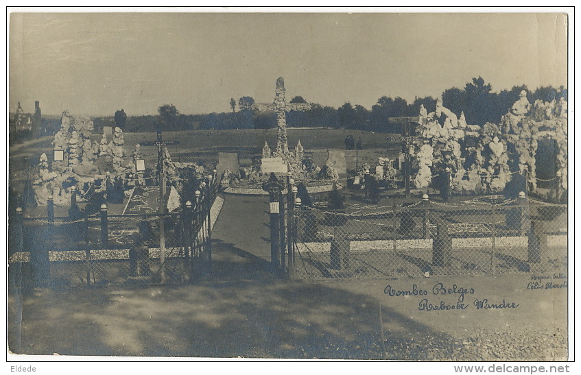 Carte Photo Tombes Belges A Rabosée Wandre Guerre 1914 WWI - Autres & Non Classés