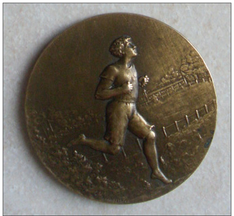 ANCIENNE MEDAILLE De TABLE  En BRONZE  PRIX D´ ATHLETISME Signée GRUSSINGER - Athlétisme