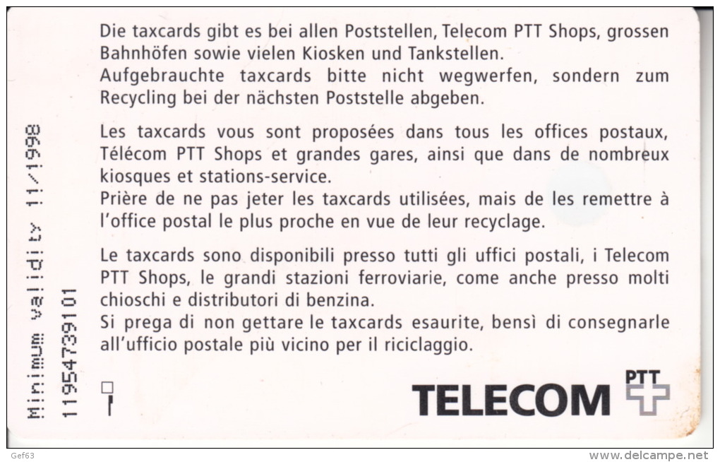 Swiss Telecom PTT - 5 FR 1996 - Opérateurs Télécom