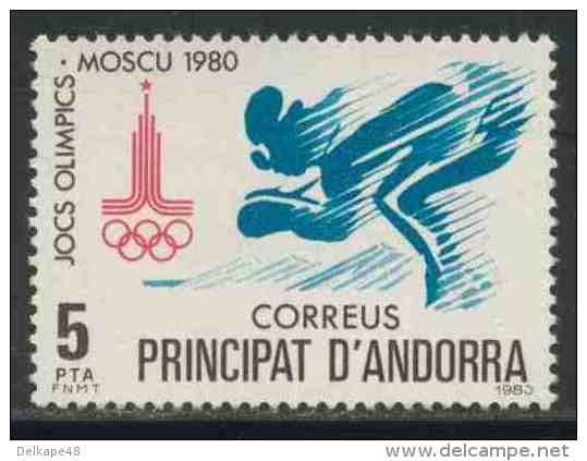 Andorra Spanish Post 1980 Mi 133 YT 126 Sc 121 ** Skiing / Skilauf  – Olympic Winter Games, Moscow - Skisport