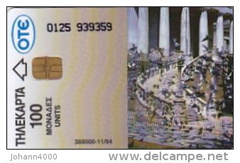 Telefonkarte Griechenland  Chip OTE   Nr.88  1994  0125 Aufl. 388.000 St. Geb. Kartennummer   939359 - Griechenland