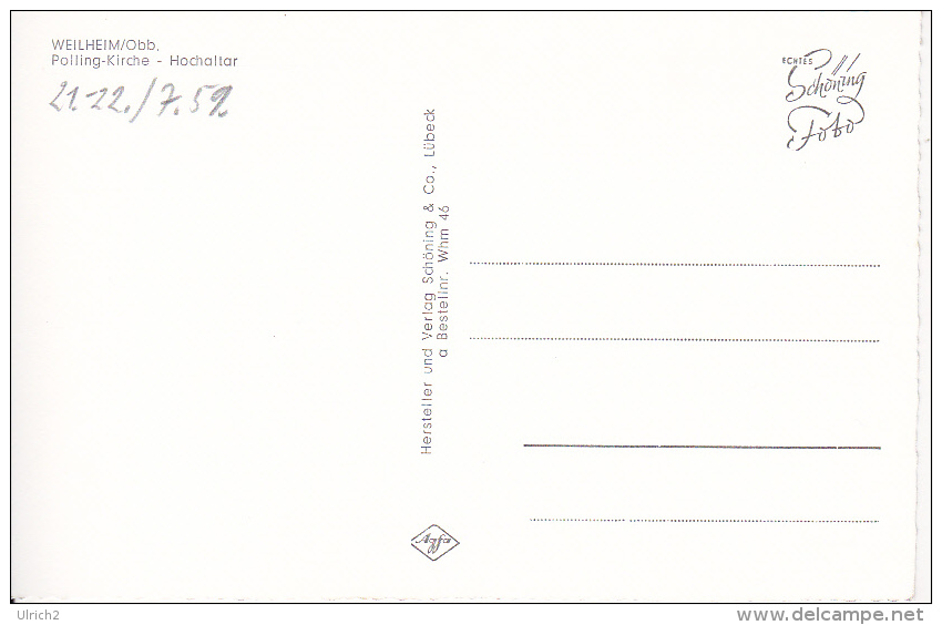 AK Weilheim (Obb.) - Polling Kirche - Hochaltar (7440) - Weilheim
