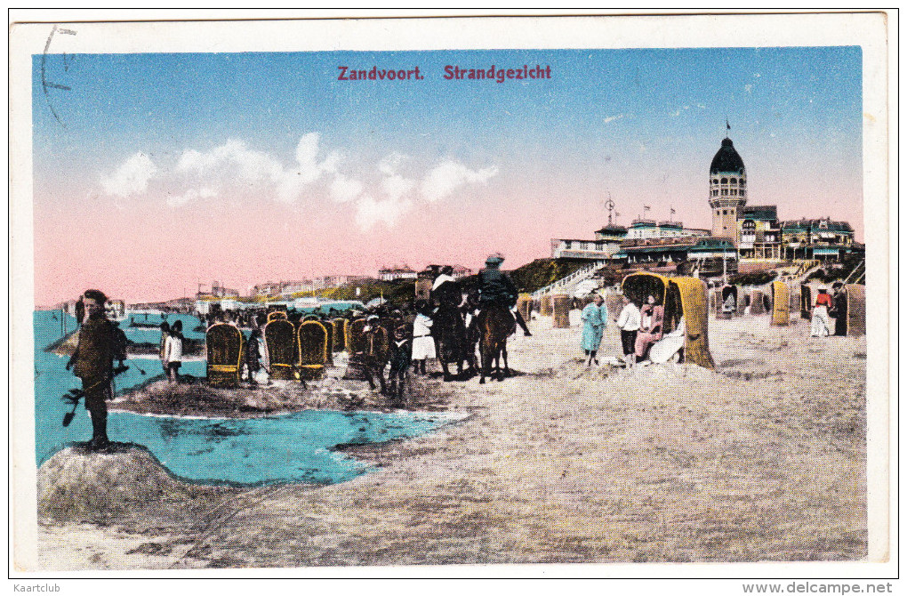 Zandvoort - Strandgezicht (1920) - Badhokjes, Ruiters Ter  Paard, Badmode -  Noord-Holland / Nederland - Zandvoort