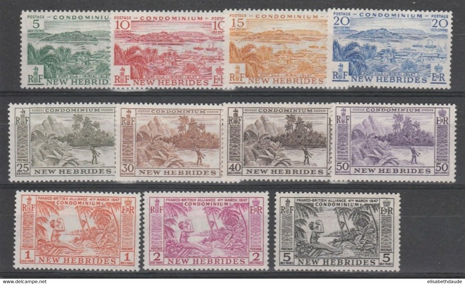 NEW-HEBRIDES (ANGLAISE) - 1957 ANNEE COMPLETE - YVERT N° 186/196 * MLH - COTE = 64 EUR. - Nuovi