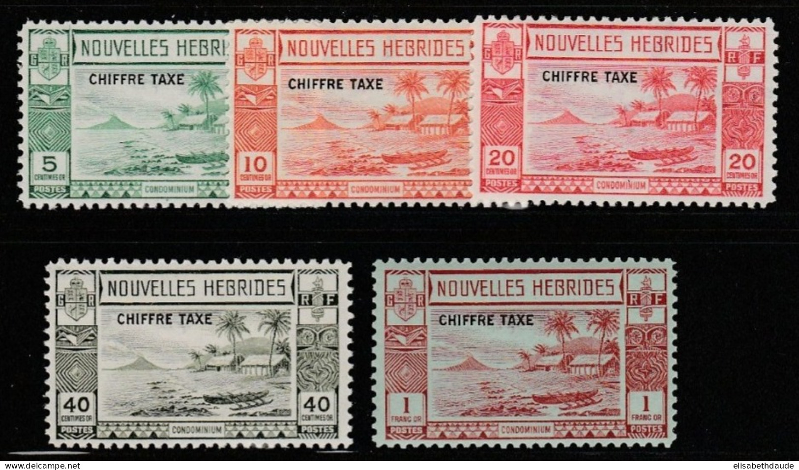 NOUVELLES-HEBRIDES - 1938 - YVERT TAXE N° 11/15 ** MNH - COTE = 132 EUROS - Nuovi