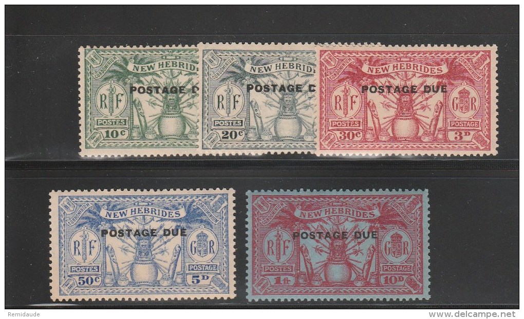 NOUVELLES-HEBRIDES - 1925 - YVERT TAXE N° 6/10 ** MNH - COTE = 825 EUROS - Neufs