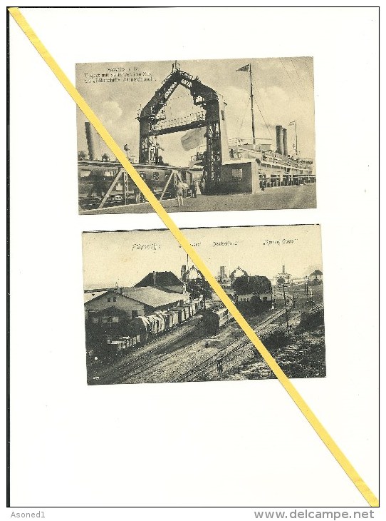 2 AK Sassnitz - Traject - Zug - Fährhafen - Ca. 1910 - Nicht Gelaufen - Guter Zustand - Autres & Non Classés