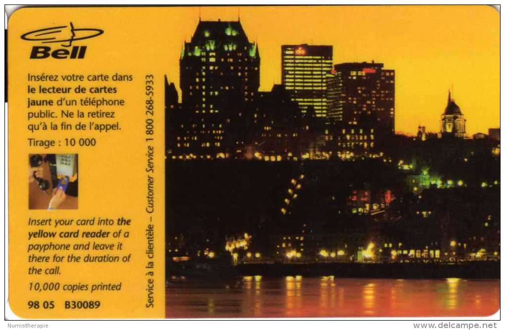 Bell LaPuce QuickChange 20 Dollars : Québec : Tirage 10000 : 05/1998 - Canada