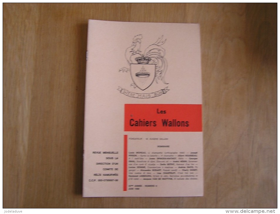 LES CAHIERS WALLONS N° 6  1980 Moreau Rousseau Spinosa Bothy Van De Wattyne Poètes Poèsie Dialecte Namur Poêmes Patois - Belgium