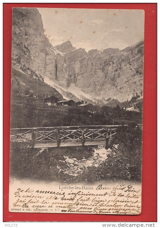 CLO3-10 Loèche-les-Bains, Leukerbad, Gemmi, Vieux Pont Précurseur, Cachet St-Maurice 1902 - Loèche