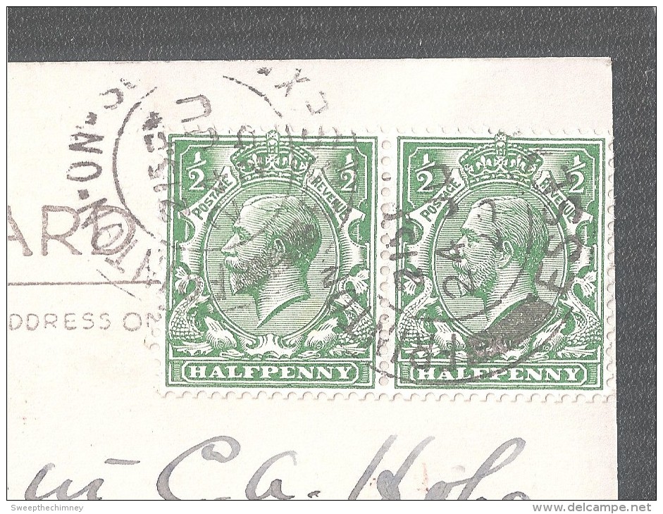 2 X 1/2D GREEN STAMPS PAIR FROM A BOOKLET OBVIOUS EXCESS PERFORATIONS UNCHECKED FOR VARIATIONS PERFORATIONS ETC - Covers & Documents