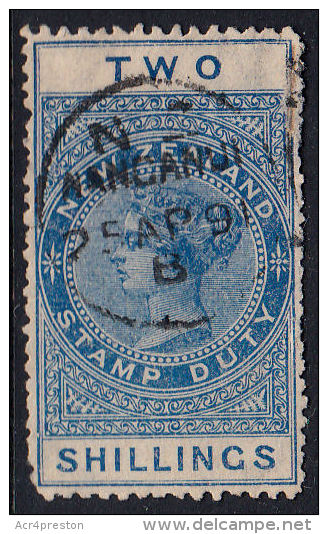 B0371 NEW ZEALAND, 1891 SG F46 2sh Postal Fiscal Used - Unused Stamps