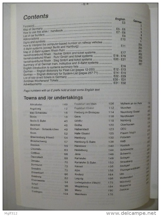 ATLAS LRTA : ALLEMAGNE TRAMWAY & LIGHT RAILWAY  OF GERMANY 1996 Textes En Allemand Et Plans - Railway & Tramway